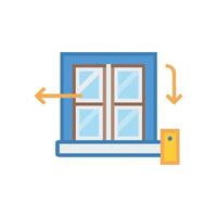 Stylish Window Installation Icon Concept vector