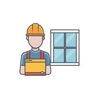 Reliable Window Installer Icon Representation vector