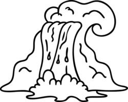 Flowing Waterfall Illustration with Stylized Waves for Nature Themes and Design Projects vector