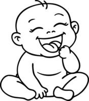 Happy Smiling Baby Character Art Ideal for Coloring Books and Baby Shower Invitations vector
