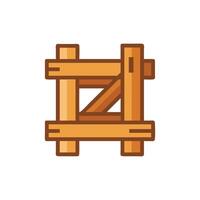 Stylish Wooden Framework Icon Design vector