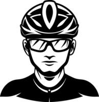 Cyclist Portrait with Helmet and Sunglasses Perfect for Fitness Branding and Merchandise Design vector