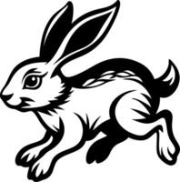 Dynamic Leaping Rabbit Illustration Perfect for Tattoo Designs and Coloring Books vector