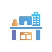 Modern Worksite Office Icon Representation vector