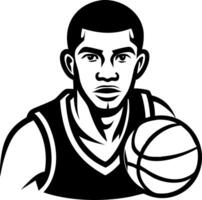 Athletic Basketball Player Illustration with Basketball for Sports Design and Merchandise vector