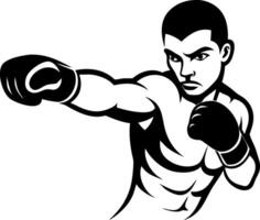Dynamic Boxing Sports Illustration of a Fighter Throwing a Punch for Fitness and Training Designs vector