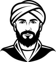 Stylized Portrait of an Eastern Man with Turban and Beard foric Artwork and Design Projects vector