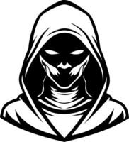 Mysterious Grim Reaper Skull in Hooded Cloak Design for Tattoo and Game Art vector