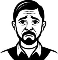 Distressed Man Expression Art for Emotional Design Projects and Illustrations vector