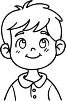Smiling Young Boy Illustration for Coloring Books and Creative Projects vector