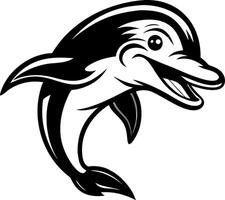 Playful Dolphin Design for Tattoo Art and Coloring Pages vector