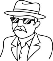 Stylish Gangster Character with Sunglasses and Hat for Tattoo Design and Creative Projects vector