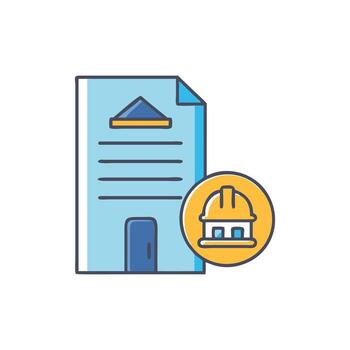 Unique Icon Design for Building Permits vector