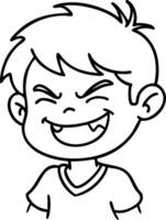 Joyful Cartoon Boy with Mischievous Smile Ideal for Coloring Books and Illustrations vector