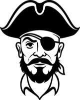 Bold Pirate Captain Illustration with Eye Patch and Beard Perfect for Tattoos and Graphics vector