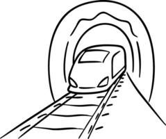 Train Emerging from Tunnel Illustration for Creative Projects and Design vector