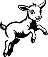 Jumping Goat Silhouette Design Perfect for Tattoo Art and Creative Projects vector