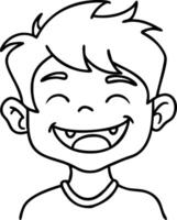 Happy Smiling Boy Illustration for Coloring Books and Childrens Activities vector