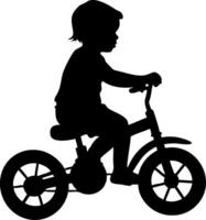 Child Riding Bicycle Silhouette Ideal for Nursery Decor and Childrens Projects vector