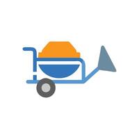 Cement Spreader Icon for Efficient Mixing vector