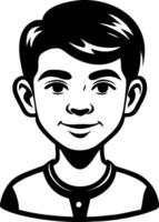 Smiling Young Boy Portrait Design for Illustrations and Childrens Projects vector