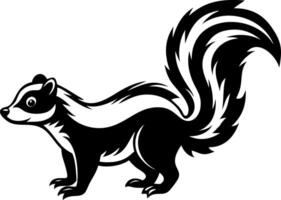 Stylized Black and White Skunk Illustration for Tattoo Design and Creative Projects vector