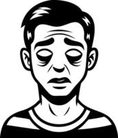 Sad Boy Illustration Expressing Emotion for Design Projects and Creative Uses vector