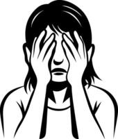 Expression of Emotional Struggle in Abstract Portrait for Mental Health Awareness vector