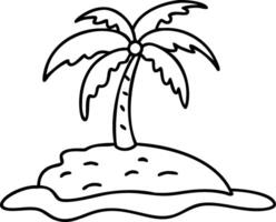 Tropical Palm Tree on Deserted Island Design for Beach Theme Projects vector