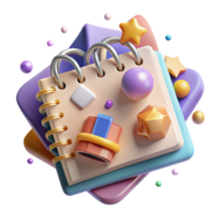 wonderful artistic Binder Notebook Organizer Isolated for Student Projects exclusive png