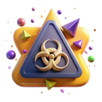 dramatic artistic Biohazard Symbol Warning Sign Isolated for Lab Safety Procedures original png