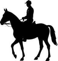 Elegant Silhouette of a Horse Rider in Motion for Equestrian Themed Designs and Artwork vector