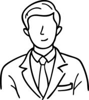 Businessman Character Outline Graphic for Professional Themes and Illustrations vector