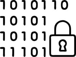 Digital Security Design with Binary Code and Lock for Tech Themes and Illustrations vector