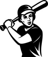 Dynamic Female Baseball Player Ready to Hit with Bat Illustration for Sports Design vector