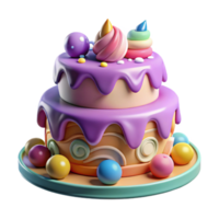 vibrant rustic Birthday Cake with Colorful Candles Cutout authentic png