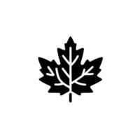 Bold Black and White Stylized Maple Leaf on Plain White Background, Minimalist for Logos and Symbols. vector
