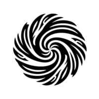 Abstract Black and White Circular Swirl Pattern with Lines Forming a Coiling, Spiraling Vortex on a White Background vector