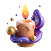 magnificent modern Birthday Candle with Flame and Glow Isolated for Festive Projects detailed png