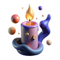 serene artistic Birthday Candle with Flame and Glow Isolated for Festive Projects authentic png