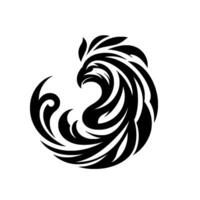 Stylized Black and White Eagle Circular composition, showcasing a bold eagle in a minimalist, modern style. vector
