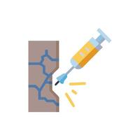 Concrete Crack Injection Icon for Construction Projects vector