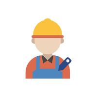 Stylish Construction Worker Icon for Sites vector
