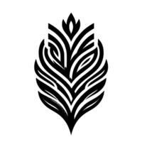 Abstract Black and White Foliage Modern, Minimalist, Geometric Floral with Linear Pattern, on a white background vector