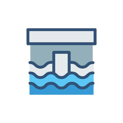 Drainage System Icon for Construction Sites