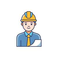 Stylish Engineer Icon for Building Projects vector