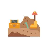 Creative Icon Design for Excavation Site vector