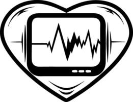 Heart Monitor Design with EKG Waveform in Heart Shape for Medical and Health Illustrations vector