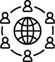 Global Connection with People Circling Earth for Networking and Communication Designs vector