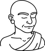 Meditative Buddha Outline Design Ideal for Coloring Books and Tattoo Art vector